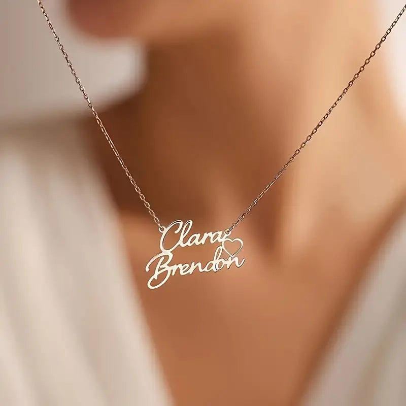 Custom Heart Names Necklace