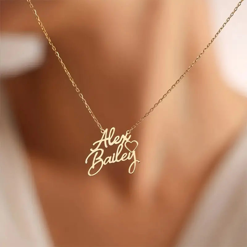 Custom Heart Names Necklace