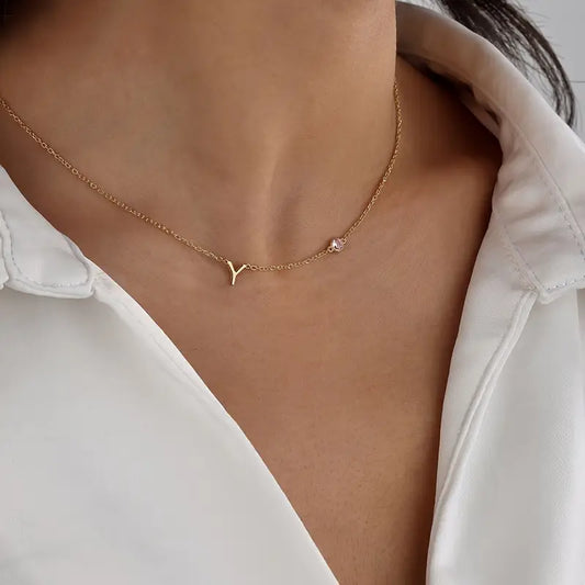 Custom Initial Birthstone Necklace