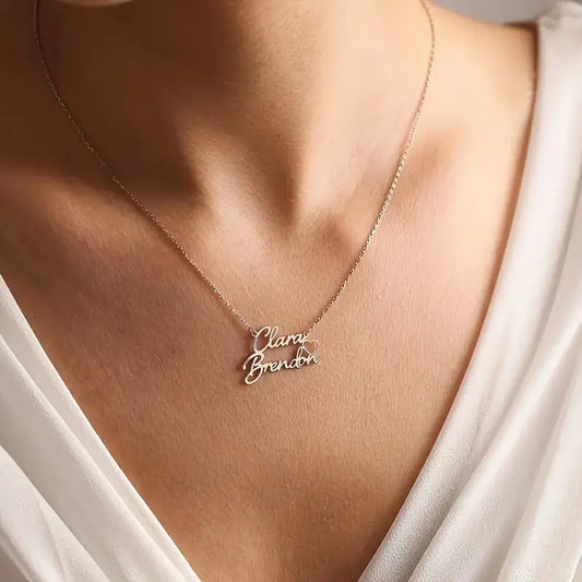 Custom Heart Names Necklace