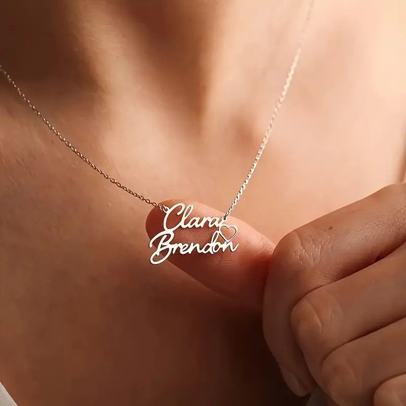 Custom Heart Names Necklace